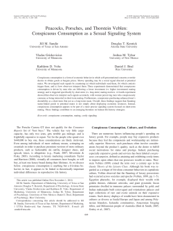 Peacocks, Porsches, and Thorstein Veblen: Conspicuous