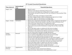 8th Grade Essential Questions