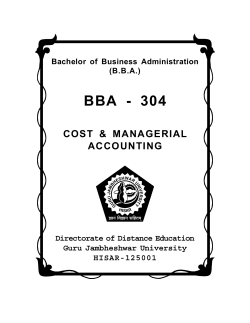 Cost and Managerial Accounting - Directorate of Distance Education