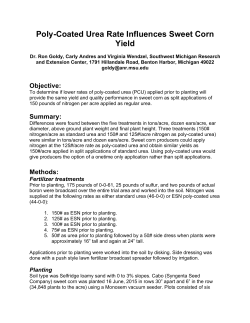 Poly-Coated Urea Rate Influences Sweet Corn Yield