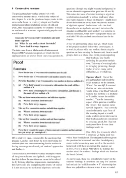 6 Consecutive numbers - the mathsmedicine.co.uk site