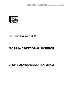 GCSE in ADDITIONAL SCIENCE