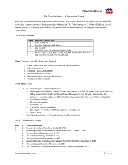 1 | Page The Federalist Papers: A Reasonable Survey Our Study &ndash; 3