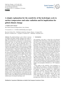 A simple explanation for the sensitivity of the hydrologic cycle to