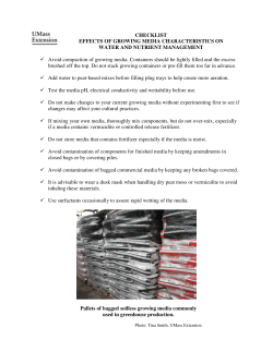 Effects of Growing Media on Water and Nutrient