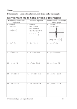 Do you want me to Solve or find x-intercepts?