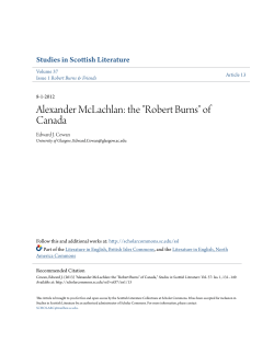 Alexander McLachlan: the "Robert Burns" of