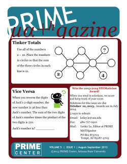 August-September MG 2013 - PRIME Center