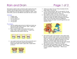 Rain and Drain - American Chemical Society