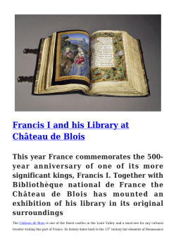 Francis I and his Library at Château de Blois