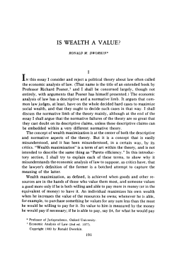 Is Wealth a Value?