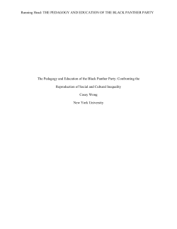 The Pedagogy and Education of the Black Panther Party