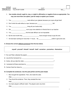 Passive Voice Form: Verb to be + past participle I. Complete