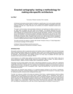 Enacted cartography - Ian Weir Architect