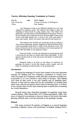 Factors Affecting Guessing Vocabulary in Context