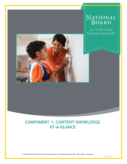 Component 1 At-a-Glance V1.6 - National Board Certified Teachers