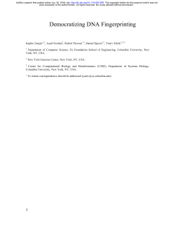 Democratizing DNA Fingerprinting