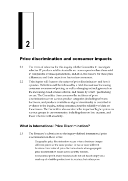 Chapter 2: Price Discrimination and Consumer Impacts