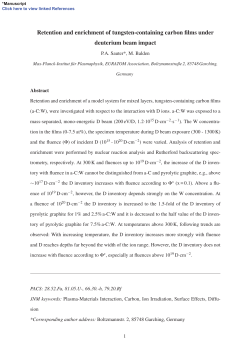Retention and enrichment of tungsten