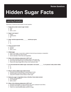 Hidden Sugar Facts