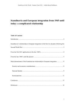 Scandinavia and European integration from 1945