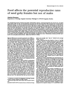 Food affects the potential reproductive rates of