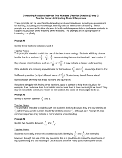 Generating Fractions between Two Numbers (Fraction Density