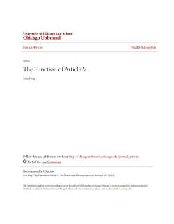 The Function of Article V - Chicago Unbound