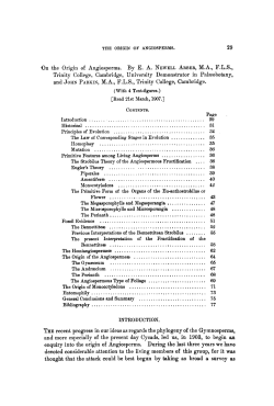 On the Origin of Angiosperms.