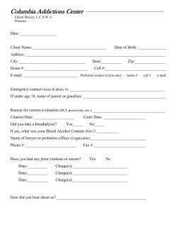 New Client Registration - Columbia Addictions Center