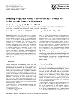 Extreme precipitation related to circulation types for four case