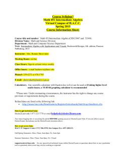 Math 102 Course Syllabus