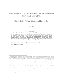 Providing Advice to Job Seekers at Low Cost