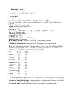 1999 Dictionary Reviews - American Translators Association