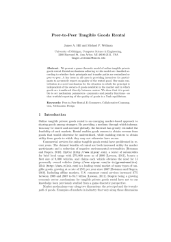 Peer-to-Peer Tangible Goods Rental