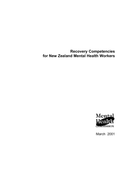 Recovery Competencies for New Zealand Mental Health Workers