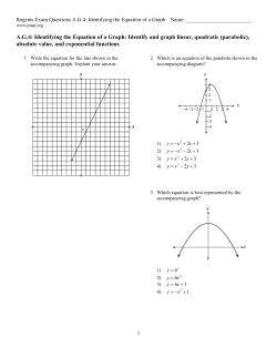 Identifying the Equation of a Graph: Identify and graph linear, quadratic