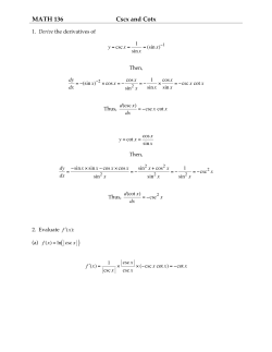 MATH 136 Cscx and Cotx