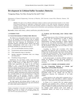 Development in Lithium/Sulfur Secondary Batteries