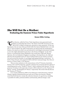 She Will Not Be a Mother - Shakespeare Oxford Fellowship
