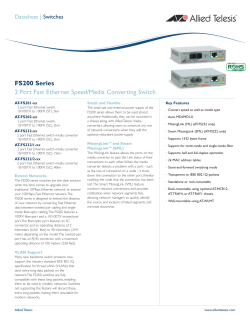 FS200 Series 2 Port Fast Ethernet Speed/Media Converting Switch