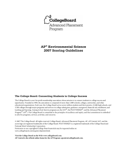 AP&reg; Environmental Science 2007 Scoring Guidelines