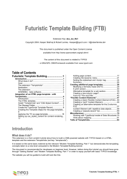 Futuristic Template Building (FTB)