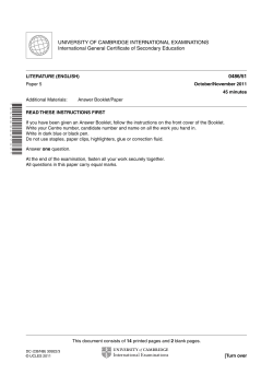 UNIVERSITY OF CAMBRIDGE INTERNATIONAL