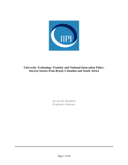 University Technology Transfer and National Innovation Policy