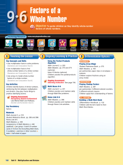 Factors of a Whole Number