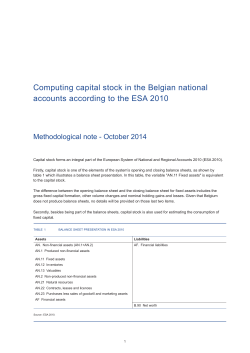 Computing capital stock in the Belgian national accounts