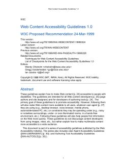 Web Content Accessibility Guidelines 1.0