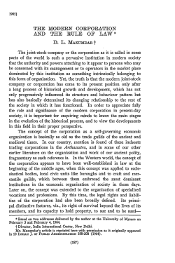 Modern Corporation and the Rule of Law