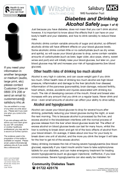 Diabetes and Drinking Alcohol Safely(page 1 of 4)